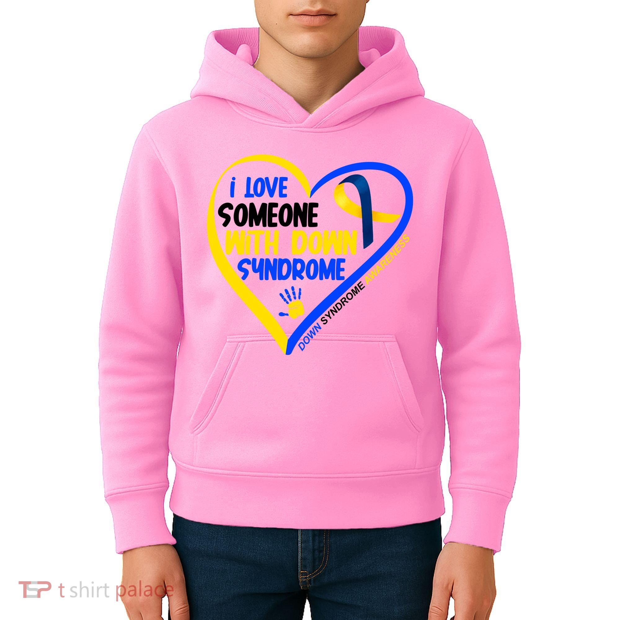 I Love Someone With Down Syndrome Awareness Kids Hoodie