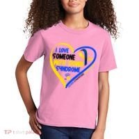 I Love Someone With Down Syndrome Awareness Kids T-Shirt thumb 2