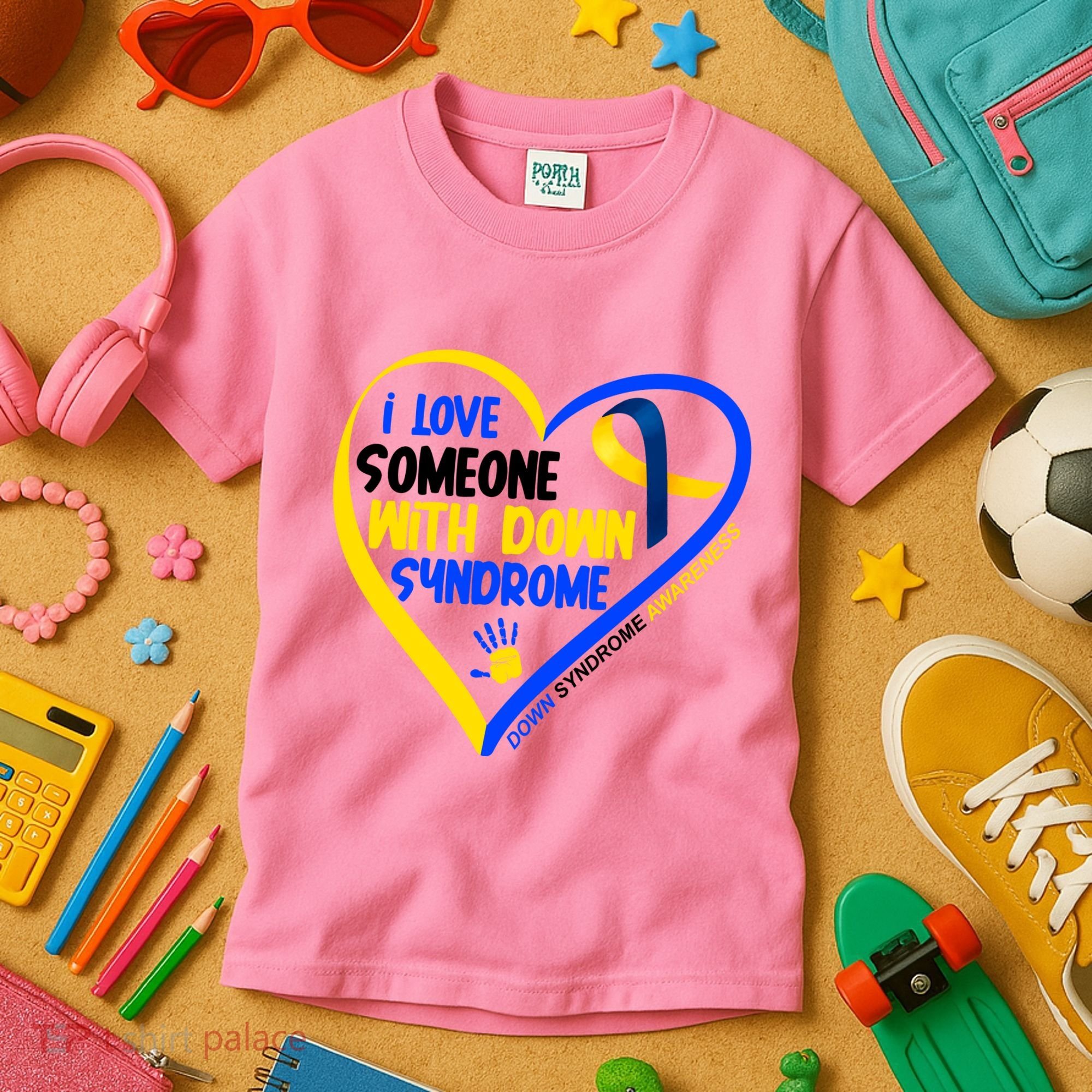 I Love Someone With Down Syndrome Awareness Kids T-Shirt