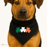 Irish Lucky Shamrock St Patrick USA-Made Doggie Bandana thumb 1