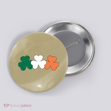 Irish Lucky Shamrock St Patrick Button