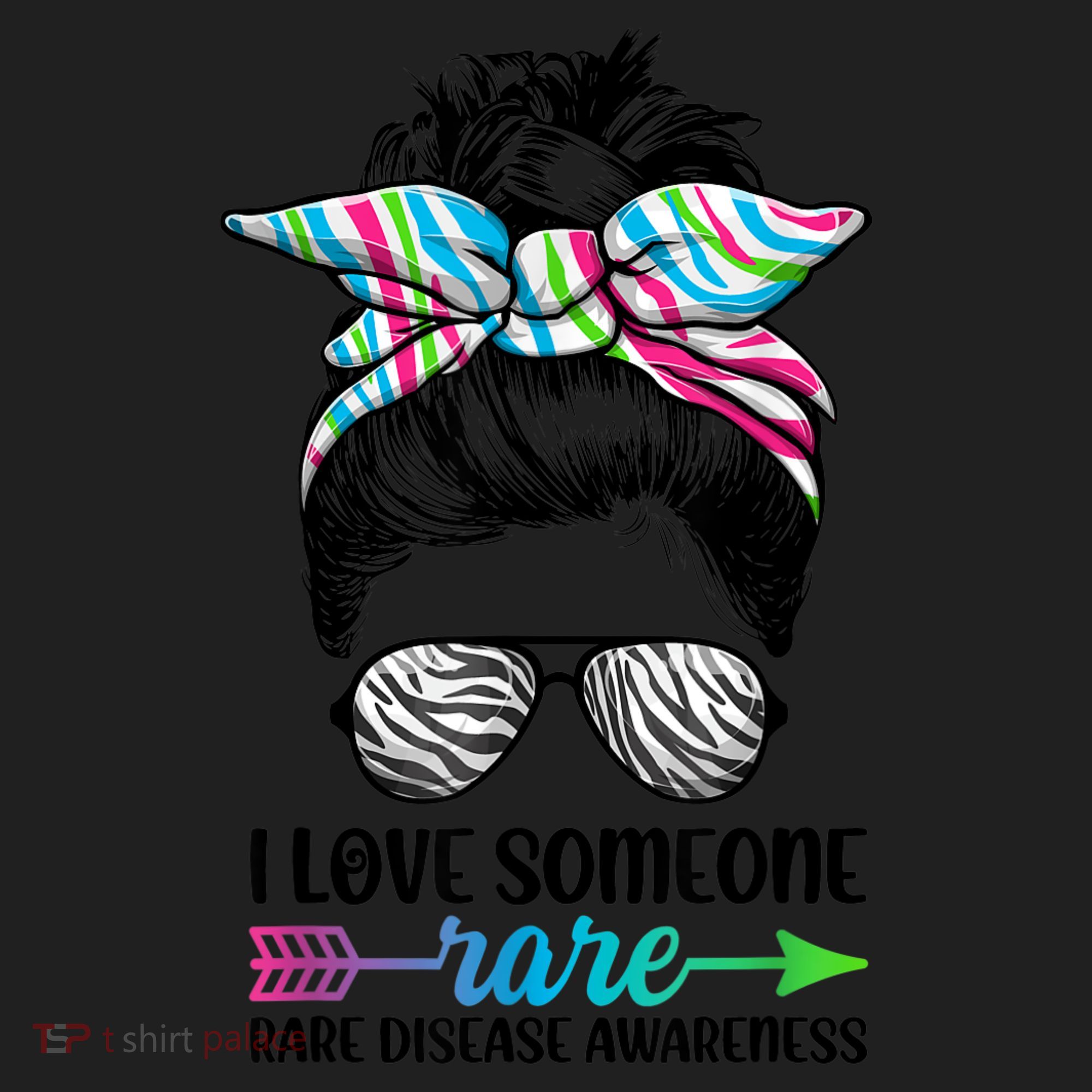I Love Someone Rare Zebra Messy Bun Rare Disease Awareness Women's Sweatshirt