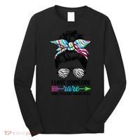 I Love Someone Rare Zebra Messy Bun Rare Disease Awareness Long Sleeve Shirt thumb 0