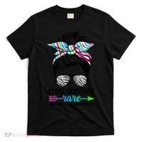 I Love Someone Rare Zebra Messy Bun Rare Disease Awareness T-Shirt thumb 0