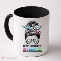 I Love Someone Rare Zebra Messy Bun Rare Disease Awareness Coffee Mug thumb 0
