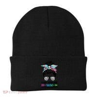 I Love Someone Rare Zebra Messy Bun Rare Disease Awareness Beanie thumb 0