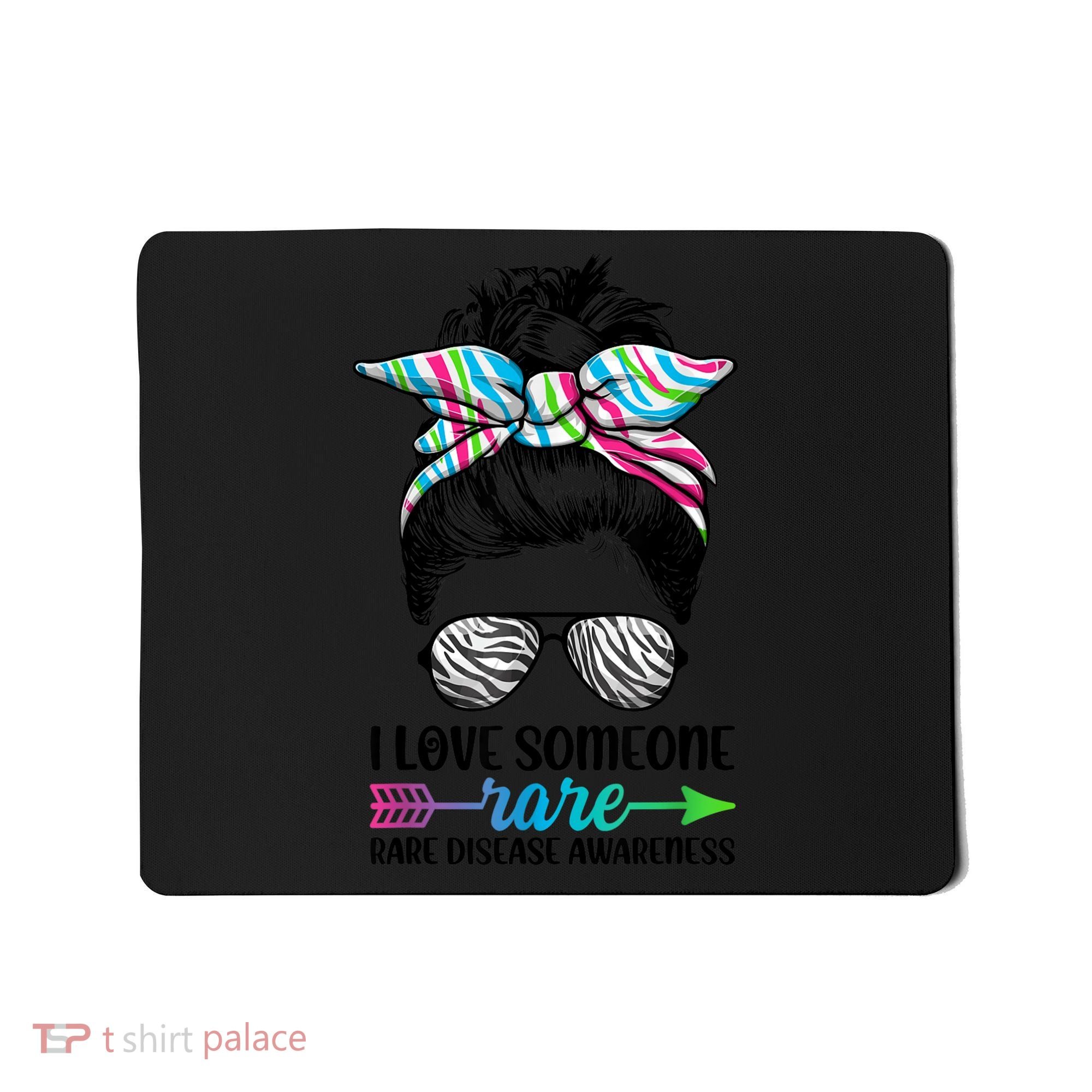 I Love Someone Rare Zebra Messy Bun Rare Disease Awareness Mousepad
