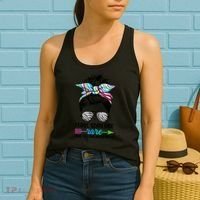 I Love Someone Rare Zebra Messy Bun Rare Disease Awareness Women's Tank Top thumb 2