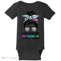 I Love Someone Rare Zebra Messy Bun Rare Disease Awareness Baby Bodysuit thumb 0