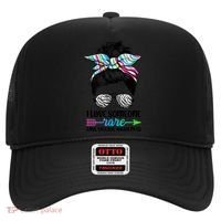 I Love Someone Rare Zebra Messy Bun Rare Disease Awareness Hat thumb 0