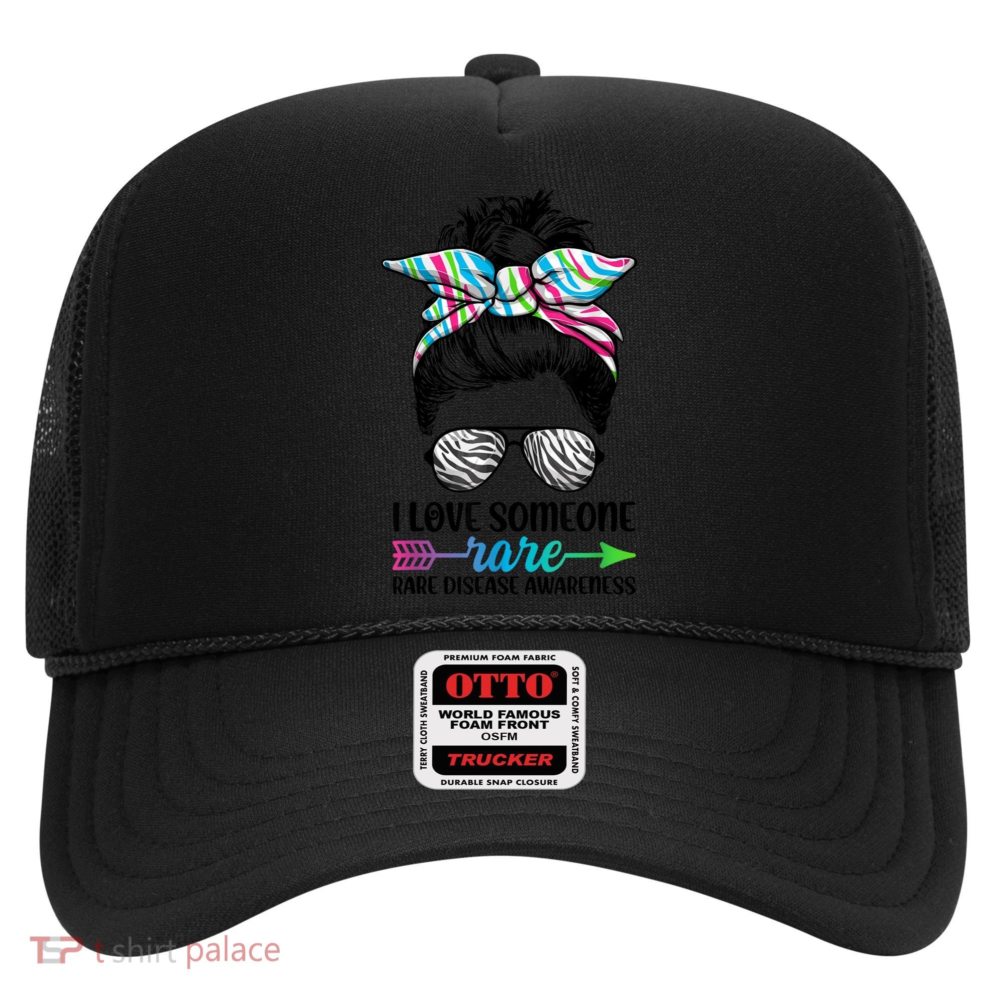 I Love Someone Rare Zebra Messy Bun Rare Disease Awareness Hat