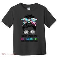 I Love Someone Rare Zebra Messy Bun Rare Disease Awareness Toddler T-Shirt thumb 0