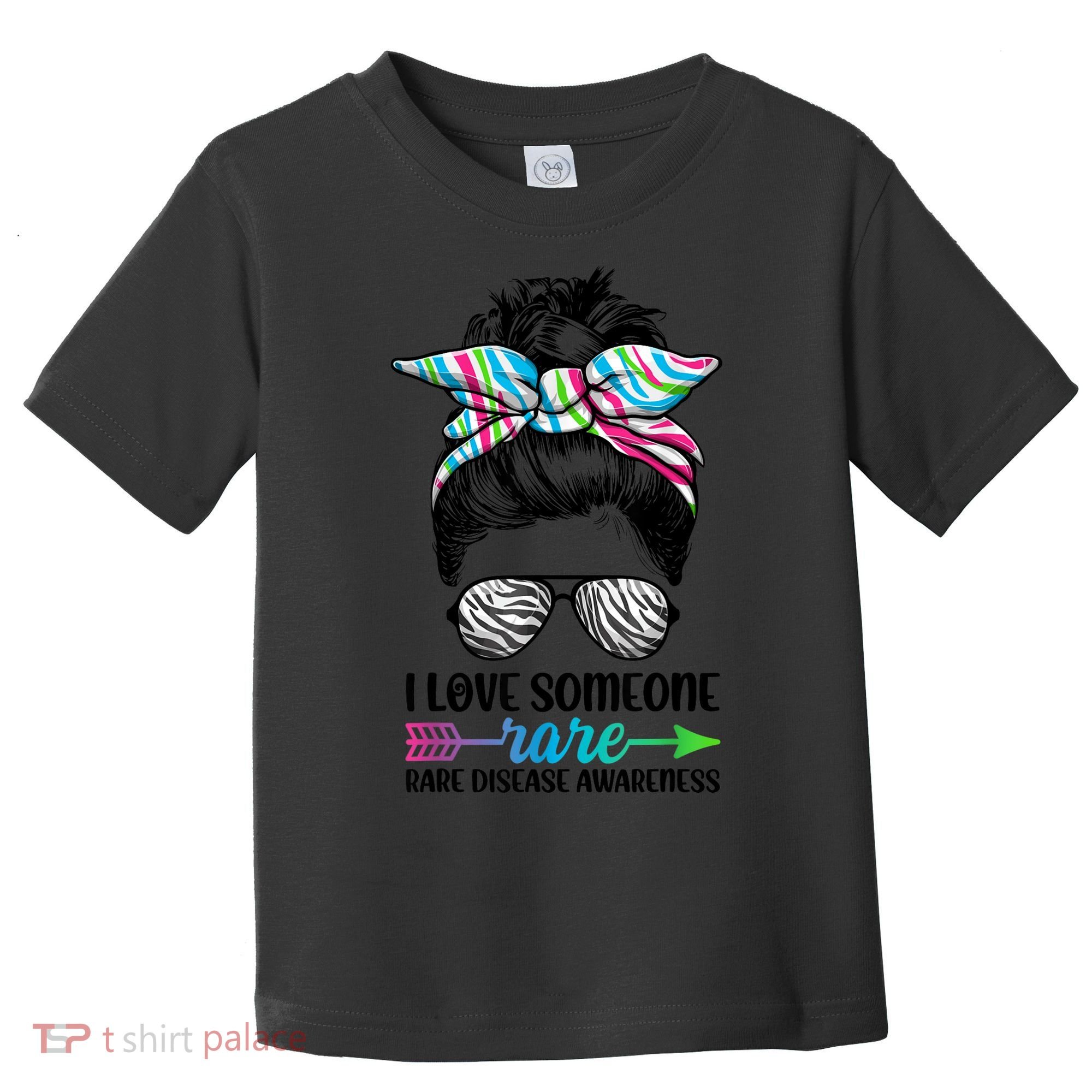 I Love Someone Rare Zebra Messy Bun Rare Disease Awareness Toddler T-Shirt