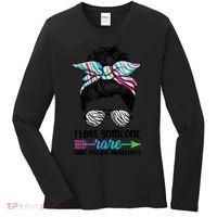 I Love Someone Rare Zebra Messy Bun Rare Disease Awareness Women's Long Sleeve Shirt thumb 0