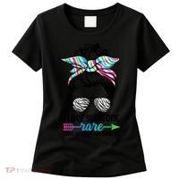I Love Someone Rare Zebra Messy Bun Rare Disease Awareness Women's T-Shirt thumb 0