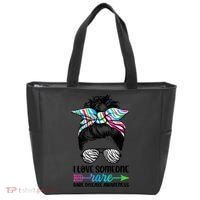 I Love Someone Rare Zebra Messy Bun Rare Disease Awareness Tote Bag thumb 0