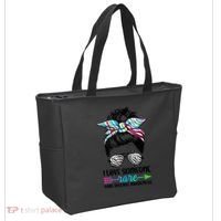 I Love Someone Rare Zebra Messy Bun Rare Disease Awareness Tote Bag thumb 2