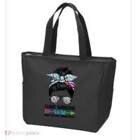 I Love Someone Rare Zebra Messy Bun Rare Disease Awareness Tote Bag thumb 3