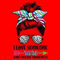 I Love Someone Rare Zebra Messy Bun Rare Disease Awareness Santa Hat thumb 1