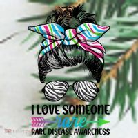 I Love Someone Rare Zebra Messy Bun Rare Disease Awareness Ornament thumb 1