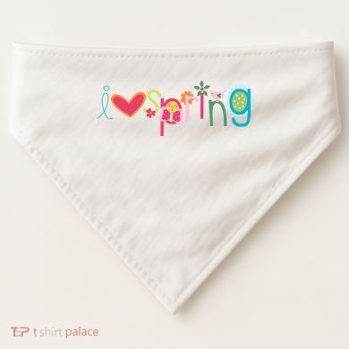 I Love Spring Colorful USA-Made Doggie Bandana