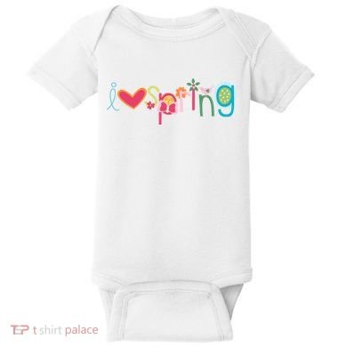 I Love Spring Colorful Baby Bodysuit