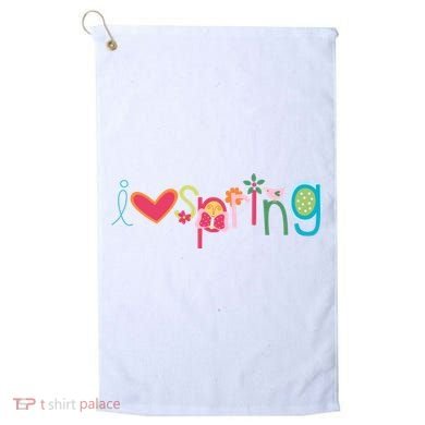 I Love Spring Colorful Golf Towel