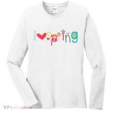 I Love Spring Colorful Women's Long Sleeve Shirt