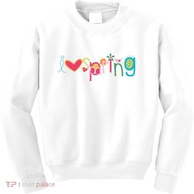 I Love Spring Colorful Kids Sweatshirt