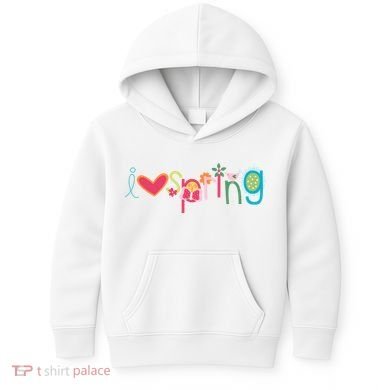 I Love Spring Colorful Kids Hoodie