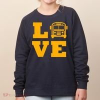 I Love School Buses, School Bus Lovers Women's Sweatshirt thumb 0
