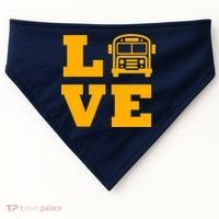I Love School Buses, School Bus Lovers USA-Made Doggie Bandana thumb 0