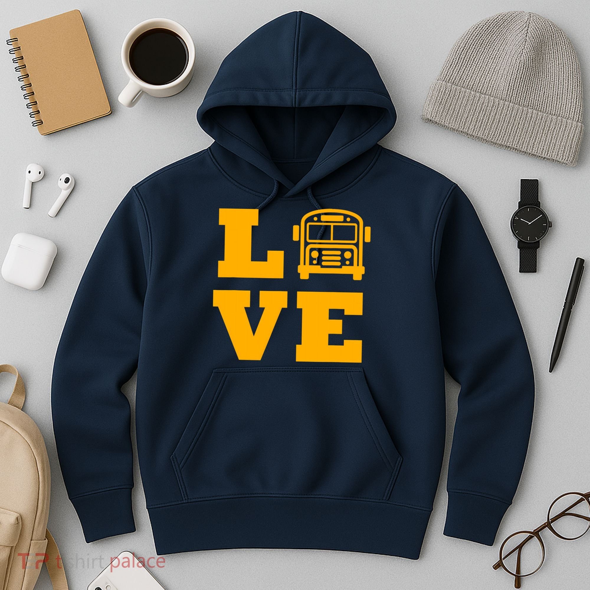 I Love School Buses, School Bus Lovers Hoodie