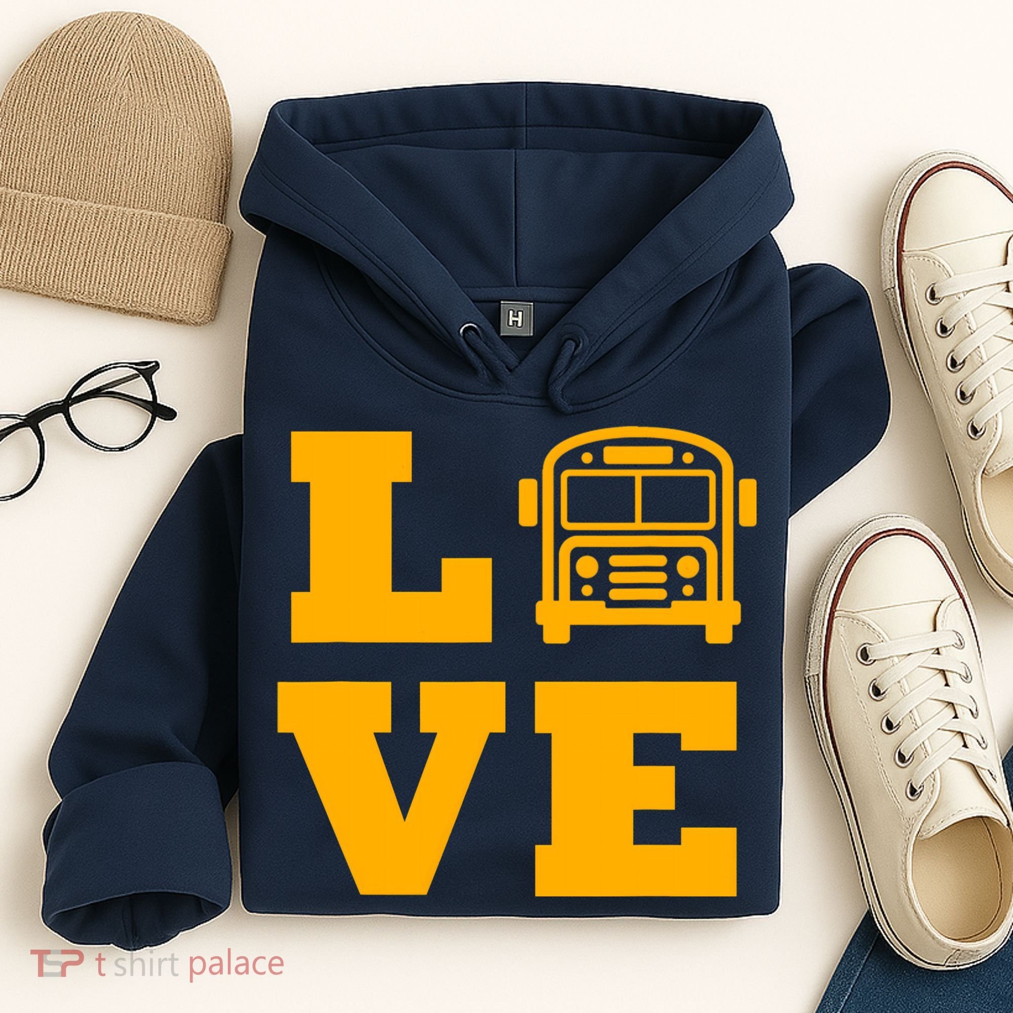 I Love School Buses, School Bus Lovers Hoodie
