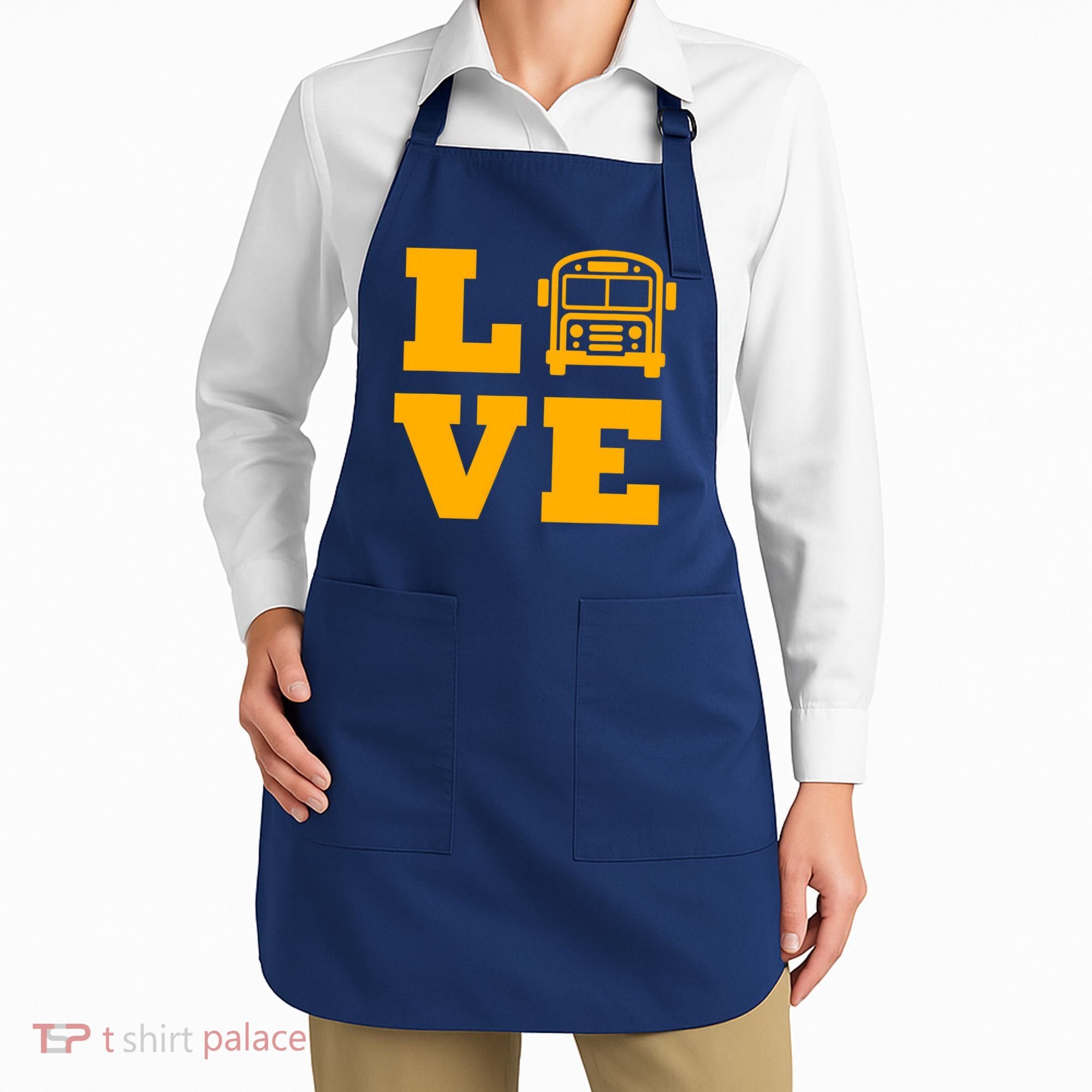 I Love School Buses, School Bus Lovers Apron