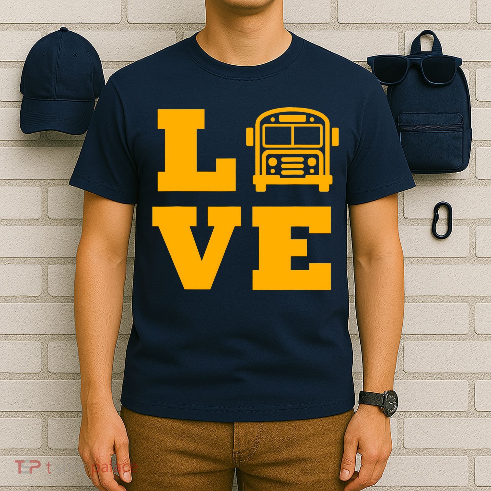 I Love School Buses, School Bus Lovers T-Shirt