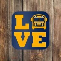 I Love School Buses, School Bus Lovers Coaster thumb 0