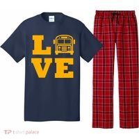 I Love School Buses, School Bus Lovers Pajama Set thumb 0