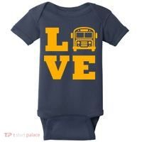 I Love School Buses, School Bus Lovers Baby Bodysuit thumb 0
