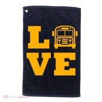 I Love School Buses, School Bus Lovers Golf Towel thumb 0