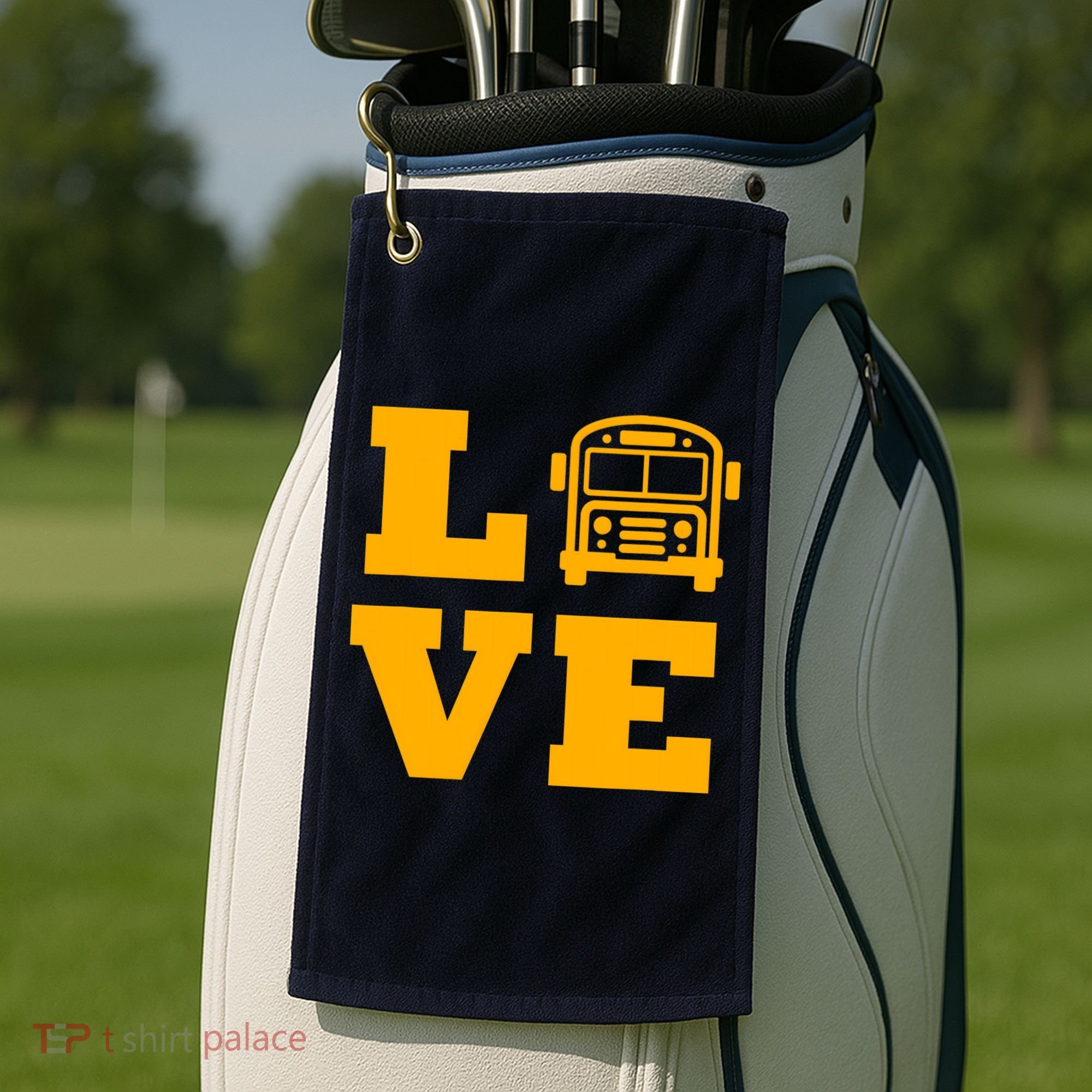 I Love School Buses, School Bus Lovers Golf Towel