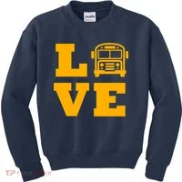 I Love School Buses, School Bus Lovers Kids Sweatshirt thumb 0