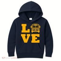 I Love School Buses, School Bus Lovers Kids Hoodie thumb 0