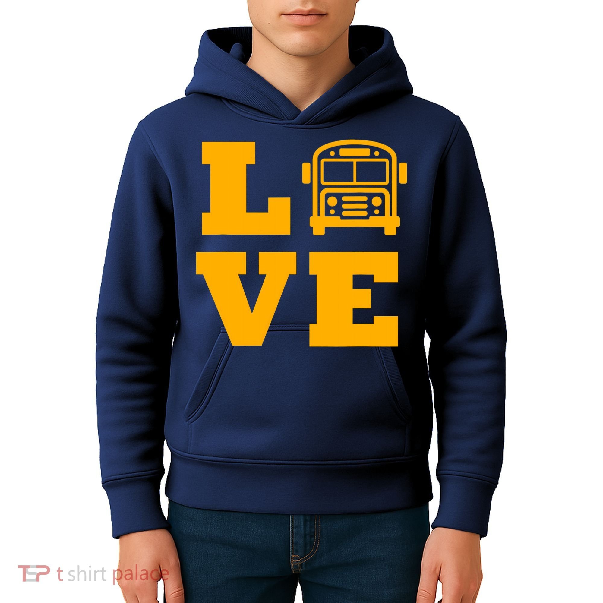 I Love School Buses, School Bus Lovers Kids Hoodie