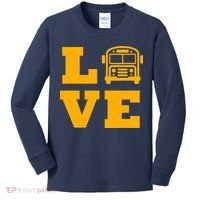 I Love School Buses, School Bus Lovers Kids Long Sleeve Shirt thumb 0