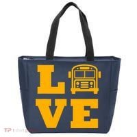 I Love School Buses, School Bus Lovers Tote Bag thumb 0