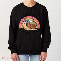 I Love Sloths Snails Positive Sayings Quotes About Life Funny Gift Women's Sweatshirt thumb 0