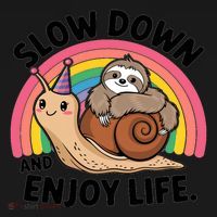 I Love Sloths Snails Positive Sayings Quotes About Life Funny Gift Doggie Tank thumb 4