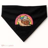 I Love Sloths Snails Positive Sayings Quotes About Life Funny Gift USA-Made Doggie Bandana thumb 0