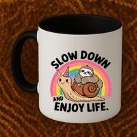 I Love Sloths Snails Positive Sayings Quotes About Life Funny Gift Coffee Mug thumb 2